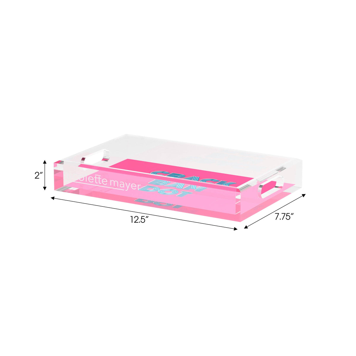 Mahjong Crack Bam Dot Hybiscus Powder Acrylic Rectangle Decorative Tray