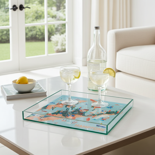 Acrylic Square Map Tray – Hamptons