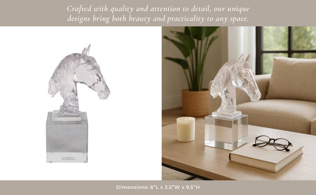 Decorative Object - Clear Crystal Elegant Horse