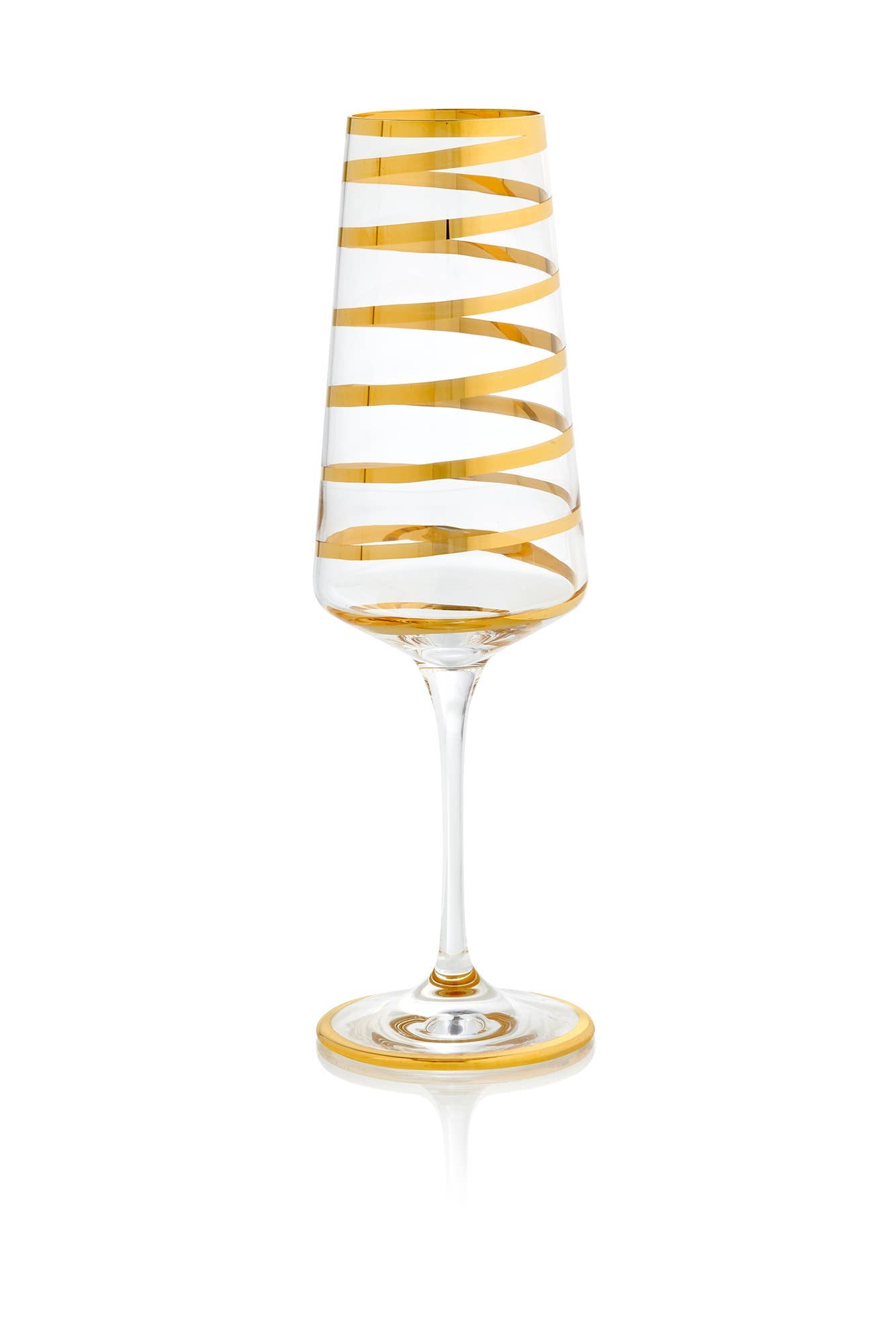 Gold Spiral Champagne Venetian Glass (Each Sold Separately)