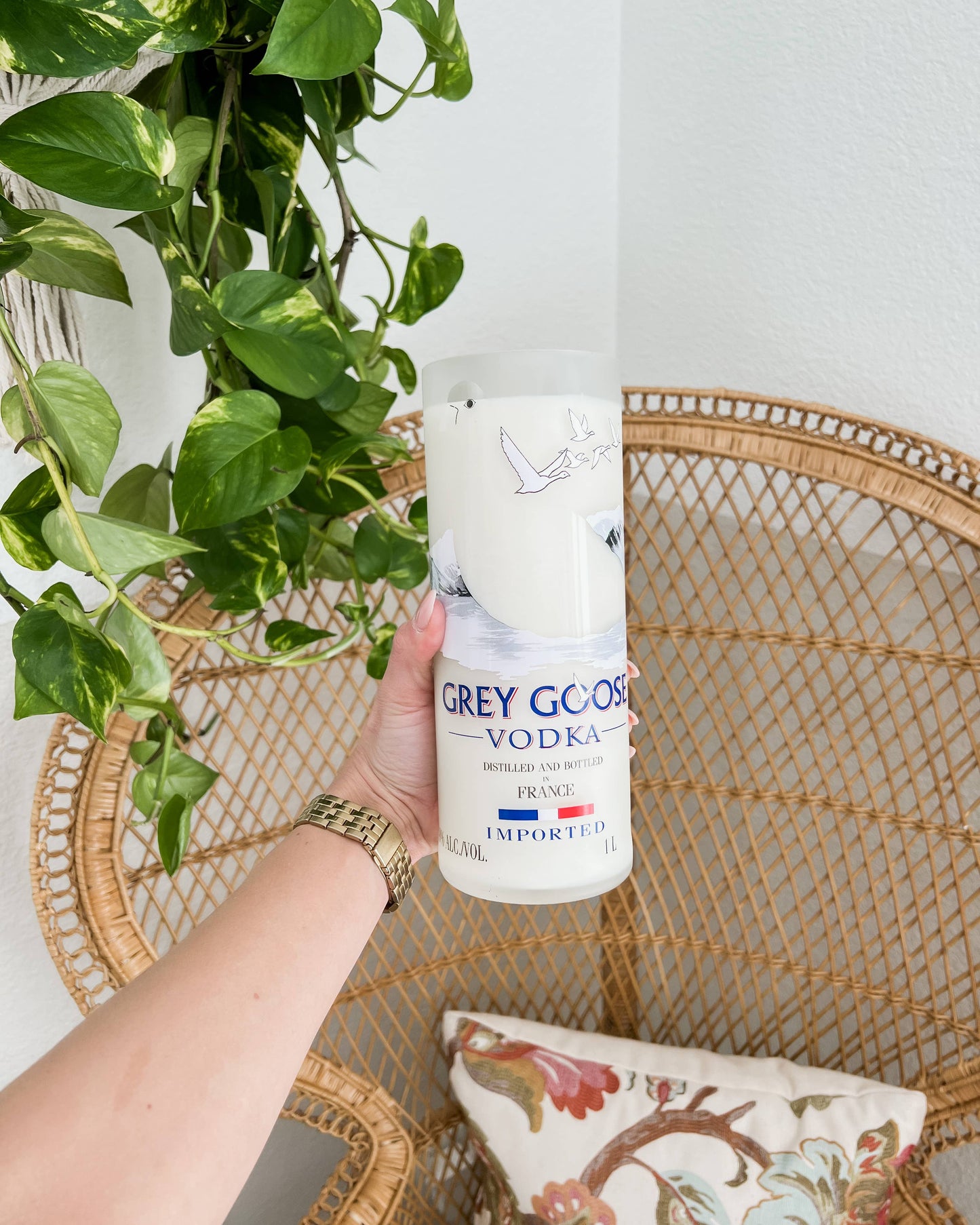 Recycled Grey Goose Candle 