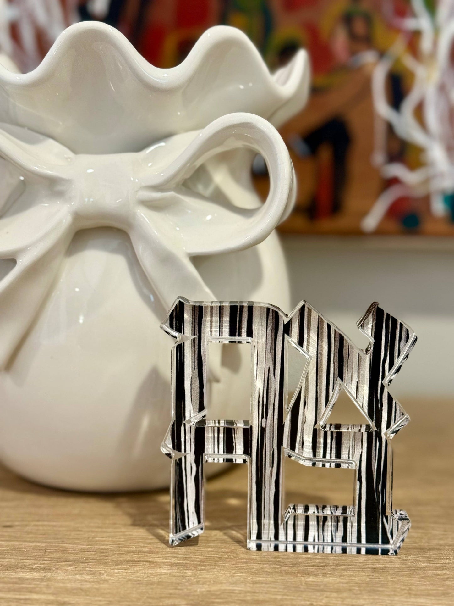 Mini ahava - black & white drips