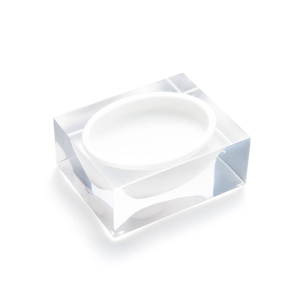 Acrylic Block Bowl in Hamptons White Home Decor - Gift