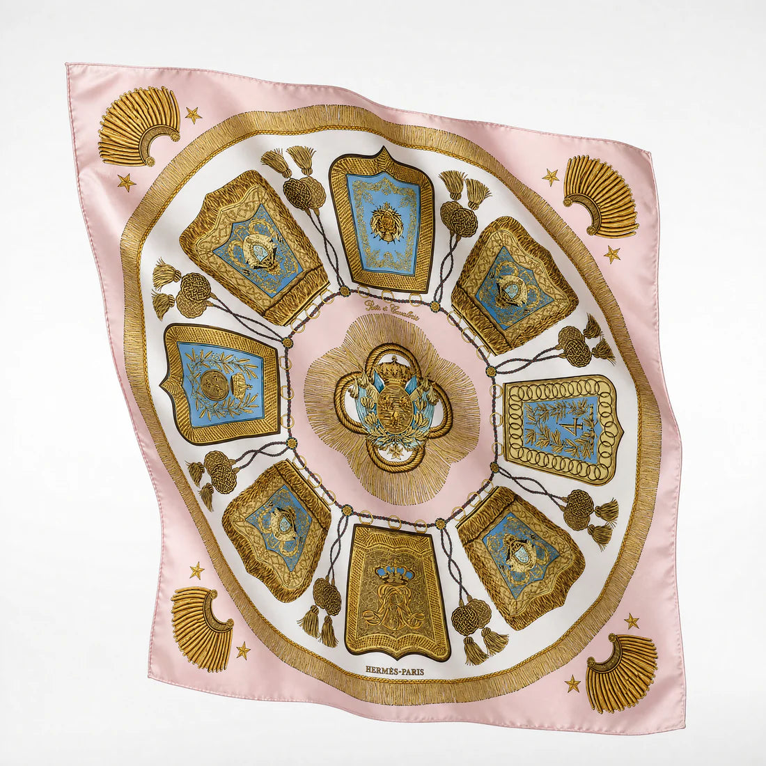Poste et Cavalerie Vintage Silk Scarf Tender Teddy Bear